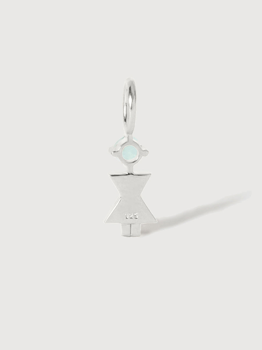 14-karatowe białe złoto Mama lub Kobieta z akwamarynem – kamień narodzinowy marca