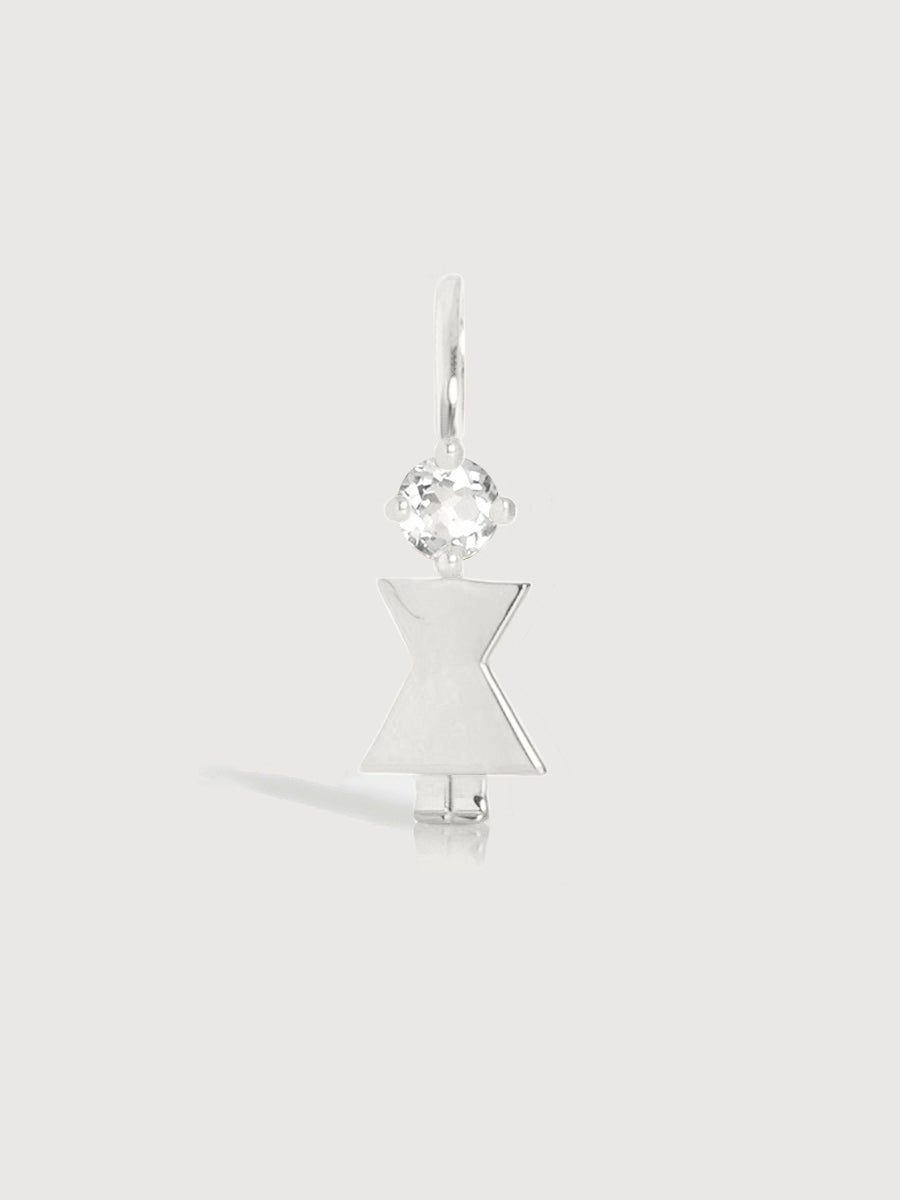 14k White Gold Woman Necklace or Charm with Lab Grown VS1 Diamond Gemstone | Precious People