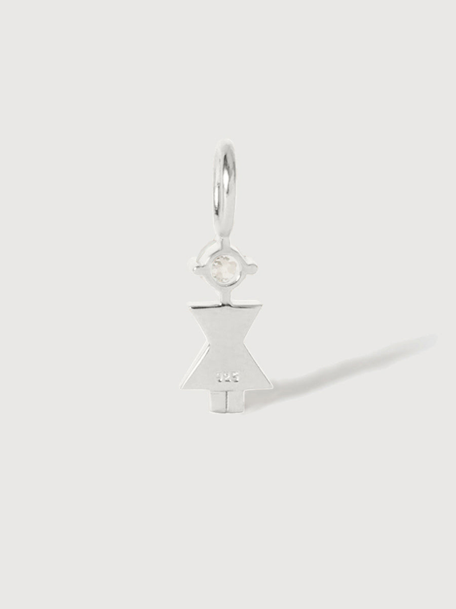 14k White Gold Woman Necklace or Charm with Lab Grown VS1 Diamond Gemstone | Precious People