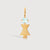 Gold Mum or Woman with Aquamarine Gemstone - March Birthstone