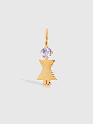 Gold-Vermeil-Mutter oder Frau mit Amethyst-Edelstein – Geburtsstein des Monats Februar