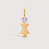 Gold Mum or Woman with Brazilian Amethyst Gemstone - February Birthstone