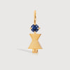 Gold Mum or Woman with Blue Sapphire Gemstone - September Birthstone