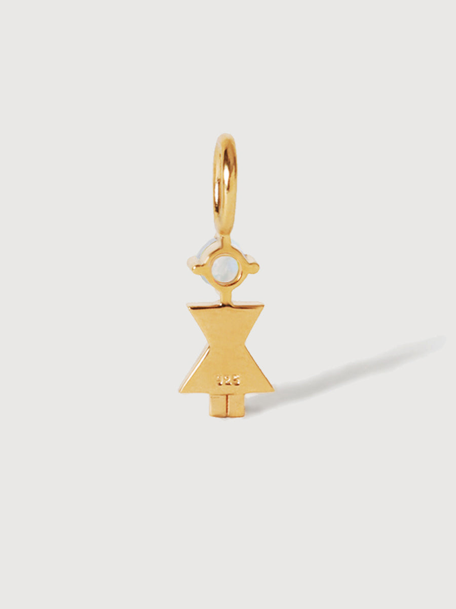 Gold Vermeil Mutter oder Frau mit Mondstein-Edelstein – Geburtsstein des Monats Juni