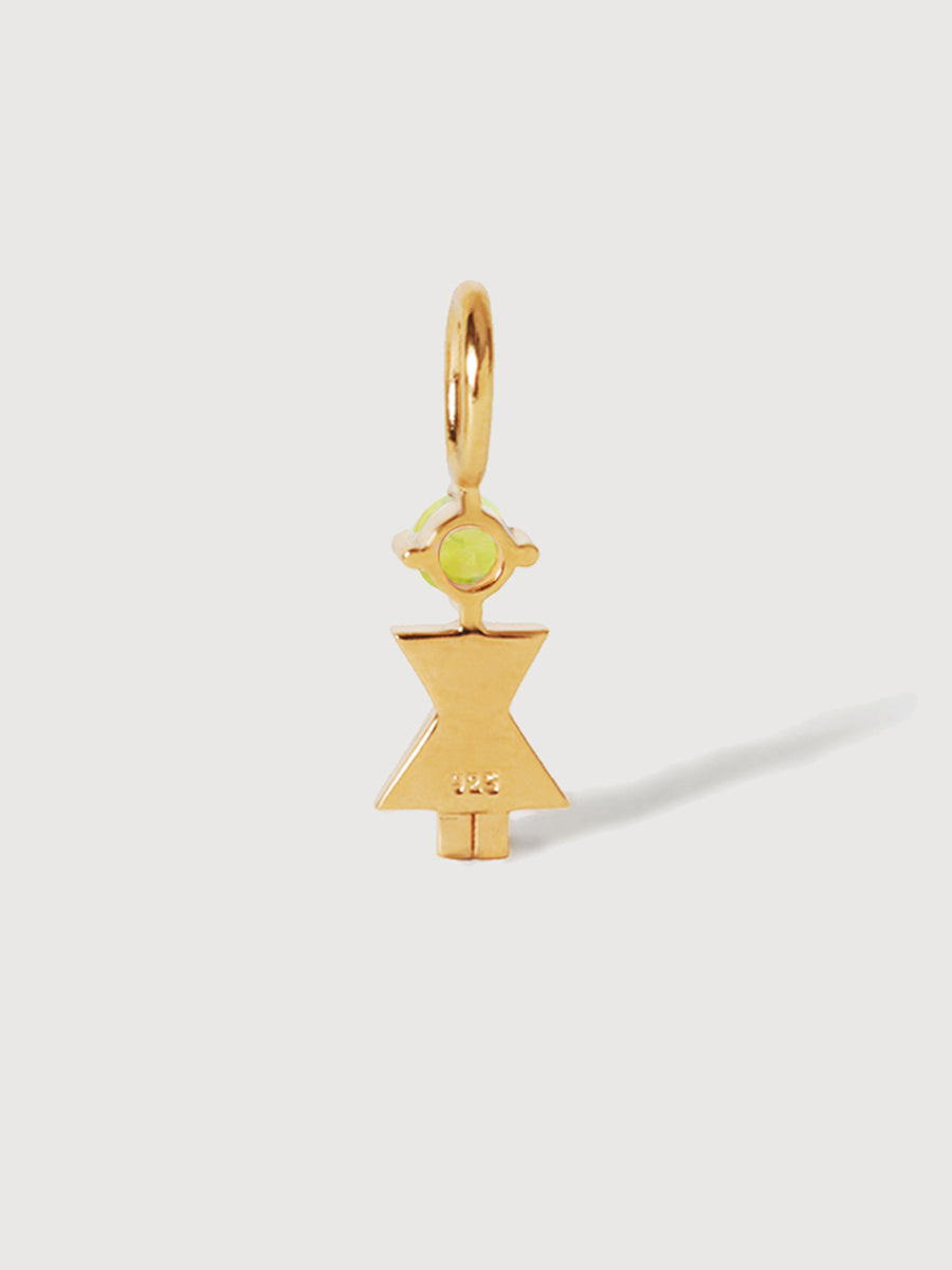 Gold-Vermeil-Mutter oder Frau mit Peridot-Edelstein – Geburtsstein des Monats August