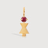 Gold Mum or Woman with Ruby Gemstone - July Birthstone