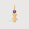 Gold Mum or Woman with Tanzanite Gemstone - December Birthstone