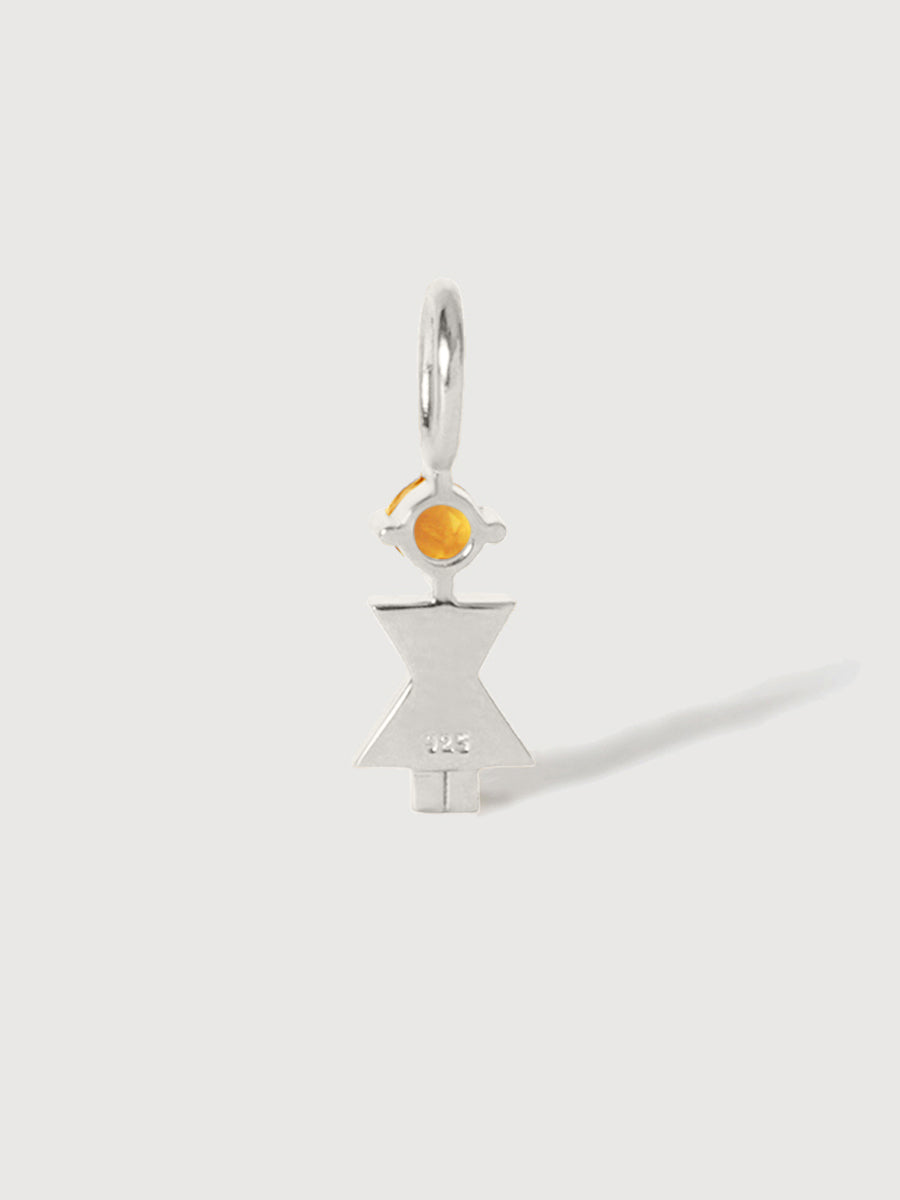 Mamma o donna in argento con pietra preziosa citrino - Pietra natale di novembre