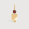 14k Solid Gold Man Necklace or Charm with Garnet Gemstone - January Birthstone | Precious People