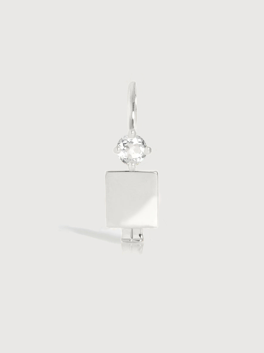 14k White Gold Man Necklace or Charm with Lab Grown VS1 Diamond Gemstone | Precious People