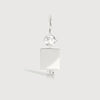 14k White Gold Man Necklace or Charm with White Topaz Gemstone - April Birthstone | Precious People
