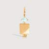 Gold Dad or Man with Aquamarine Gemstone - March Birthstone