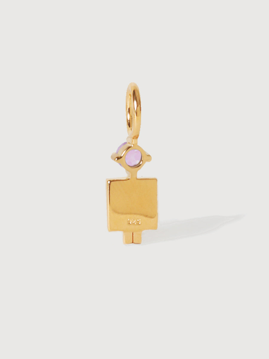 Gold Vermeil Vater oder Mann mit Amethyst-Edelstein – Geburtsstein des Monats Februar