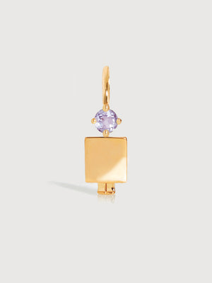 Gold Vermeil Vater oder Mann mit Amethyst-Edelstein – Geburtsstein des Monats Februar