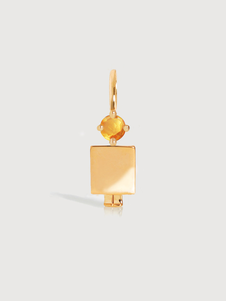 Gold Dad or Man with Citrine Gemstone - November Birthstone