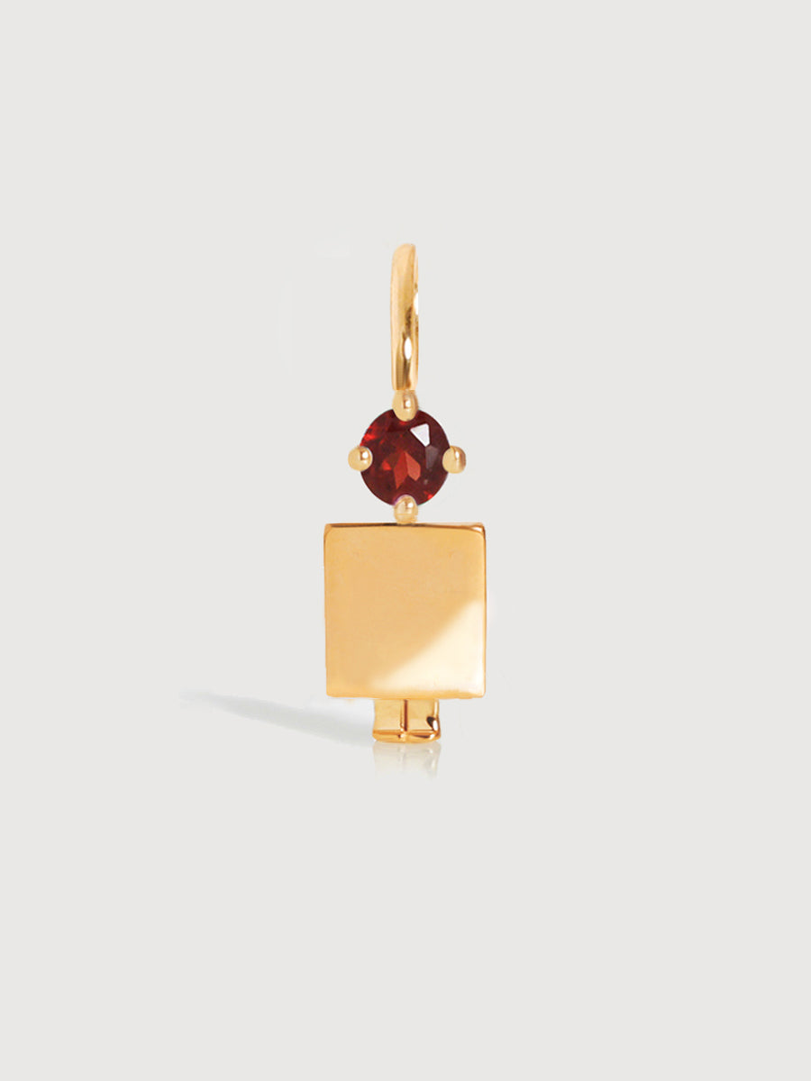 Gold Dad or Man with Garnet Gemstone - January Birthstone