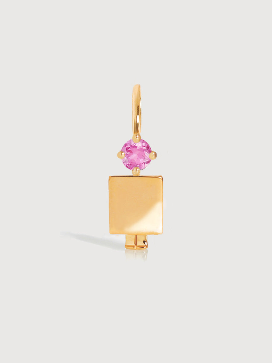 Gold Dad or Man with Pink Tourmaline Gemstone - October Birthstone