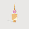 Gold Dad or Man with Pink Tourmaline Gemstone - October Birthstone