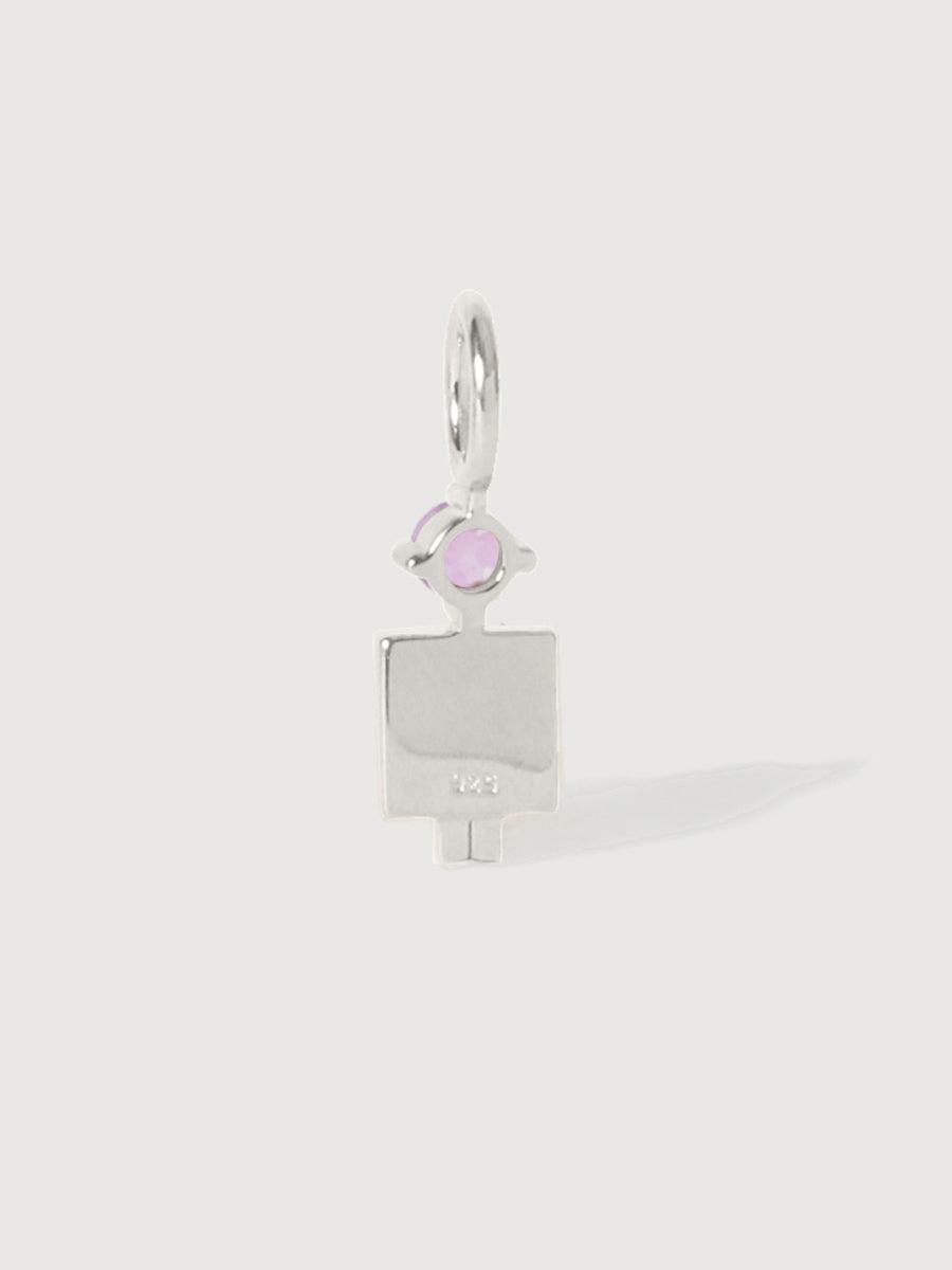 Sterling Silver Man Necklace or Charm with Amethyst Gemstone - February Birthstone | Precious People