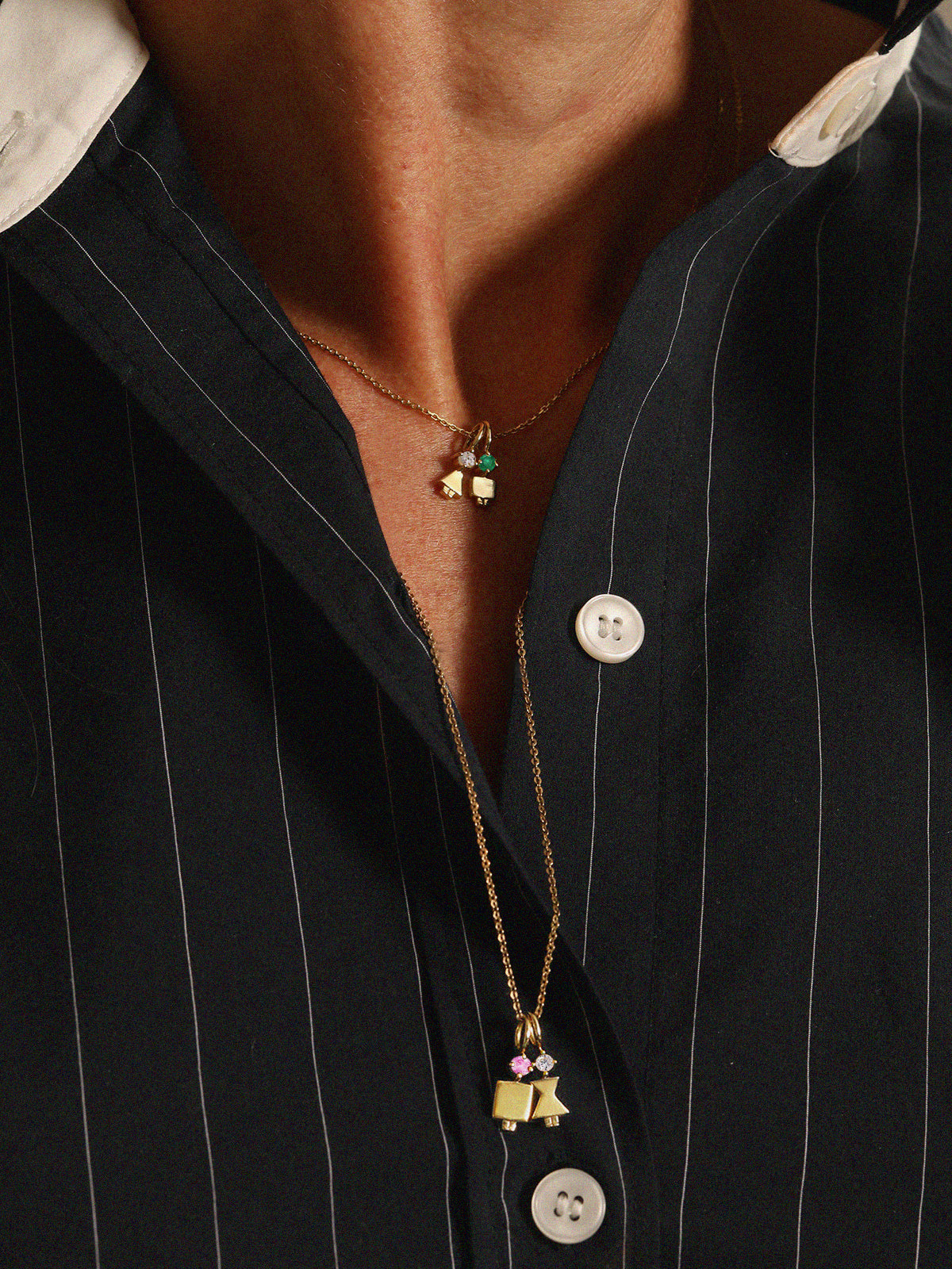 Gold Dad or Man with Garnet Gemstone - January Birthstone